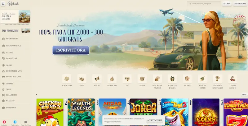 VIP Luck – pacchetto benvenuto esteso e assistenza 24/7